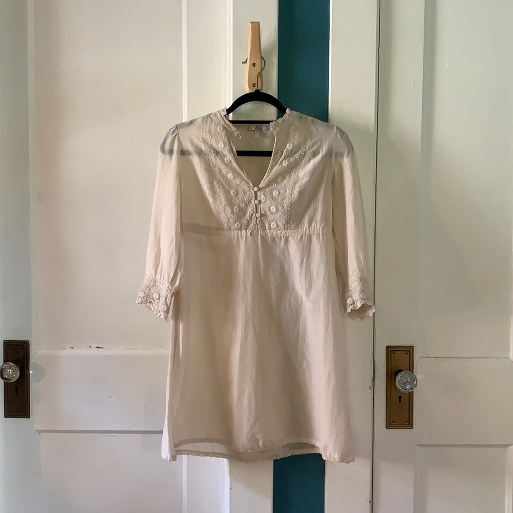 JOIE Ivory White Lace Embroidered Dress, Flaws, XS - Picture 1 of 8